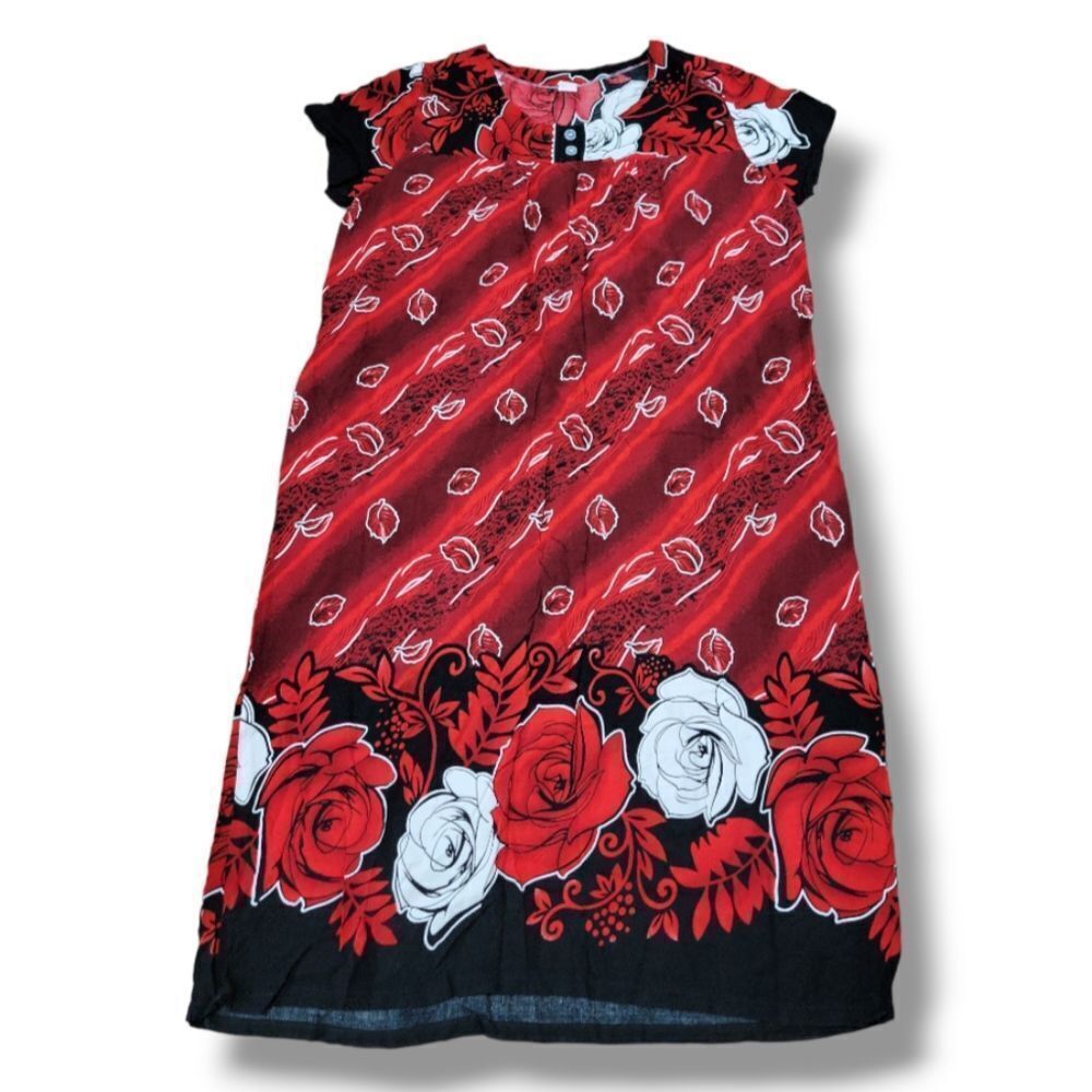 Hawaiian Style Dress Size Small SM By Mayette Women's MuuMuu Kaftan Dress Floral
